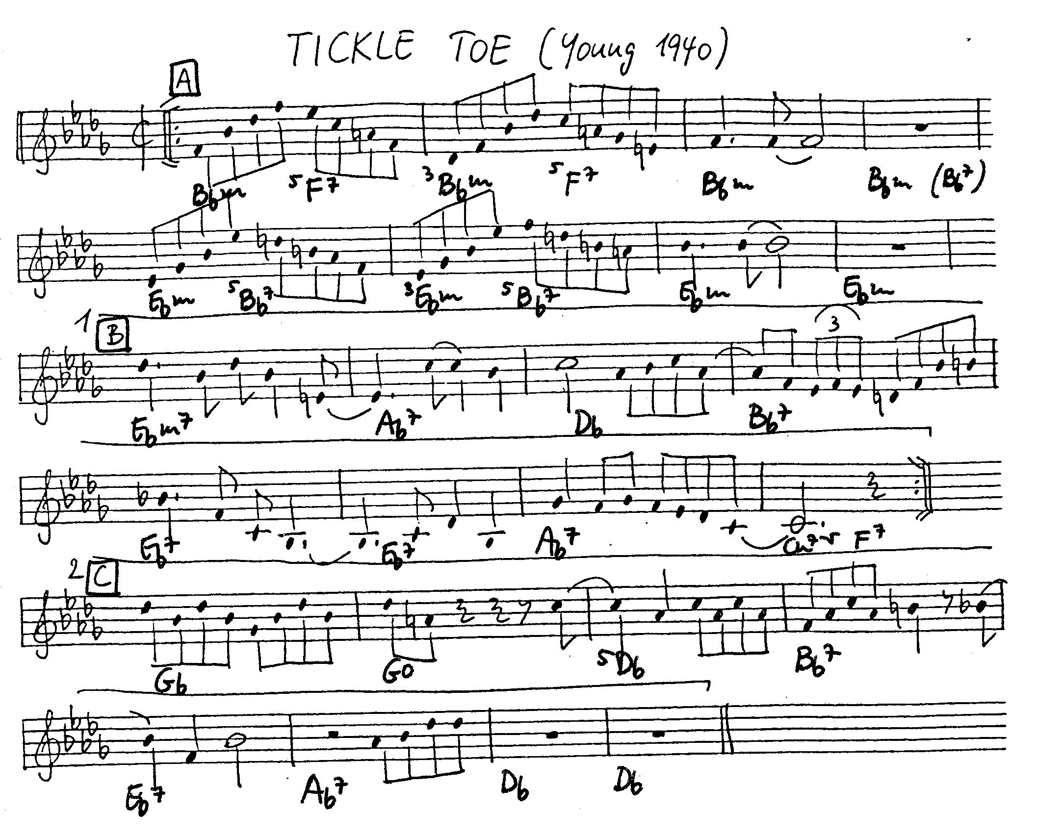 tickle toe leadsheet – book us for your next 20s or gatsby event